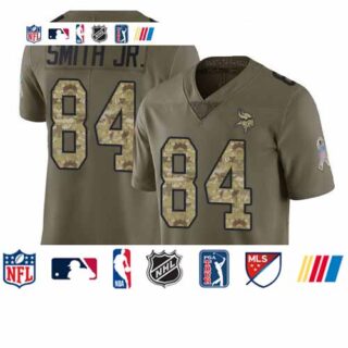 Vikings #84 Irv Smith Jr. Olive Camo Youth Stitched Football Limited 2017 Salute to Service Jersey