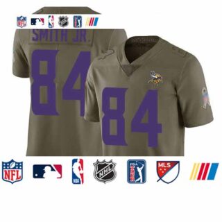 Vikings #84 Irv Smith Jr. Olive Men's Stitched Football Limited 2017 Salute To Service Jersey