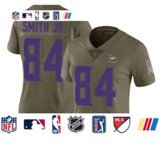 Vikings #84 Irv Smith Jr. Olive Women's Stitched Football Limited 2017 Salute to Service Jersey