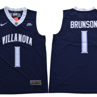 Villanova Wildcats #1 Jalen Brunson Navy Blue Basketball V Neck Stitched NCAA Jersey