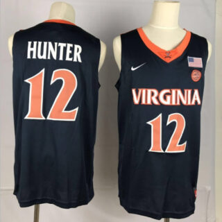 Virginia Cavaliers 12 DeAndre Hunter Navy College Basketball Jersey