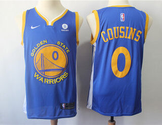 Warriors 0 DeMarcus Cousins Royal Nike Swingman Jersey