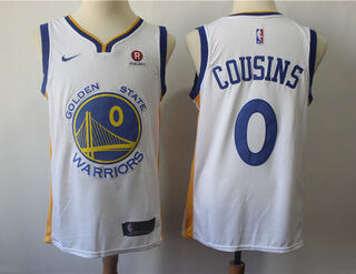 Warriors 0 DeMarcus Cousins White Nike Swingman Jersey