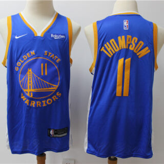 Warriors 11 Klay Thompson Blue Nike Swingman Jersey