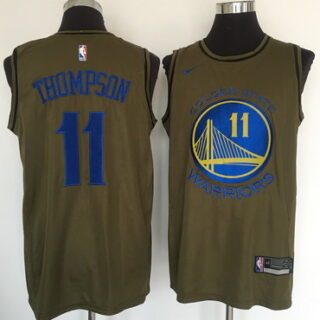 Warriors 11 Klay Thompson Olive Nike Swingman Jersey