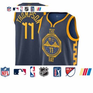 Warriors #11 Klay Thompson Navy 2019 Finals Bound Basketball Swingman City Edition 2018 19 Jersey
