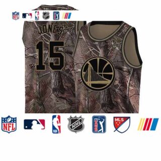 Warriors #15 Damian Jones Camo 2019 Finals Bound Basketball Swingman Realtree Collection Jersey