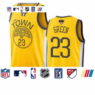 Warriors #23 Draymond Green Gold 2019 Finals Bound Basketball Swingman Earned Edition Jersey