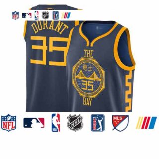 Warriors #35 Kevin Durant Navy 2019 Finals Bound Basketball Swingman City Edition 2018 19 Jersey