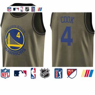 Warriors #4 Quinn Cook Green 2019 Finals Bound Basketball Swingman Salute to Service Jersey