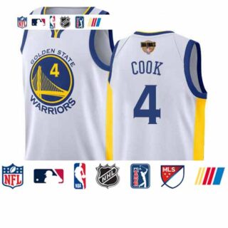 Warriors #4 Quinn Cook White 2019 Finals Bound Basketball Swingman Association Edition Jersey