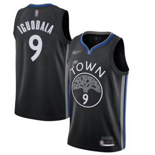 Warriors #9 Andre Iguodala Black Basketball Swingman City Edition 2019 20 Jersey