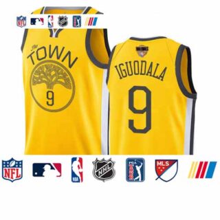 Warriors #9 Andre Iguodala Gold 2019 Finals Bound Basketball Swingman Earned Edition Jersey