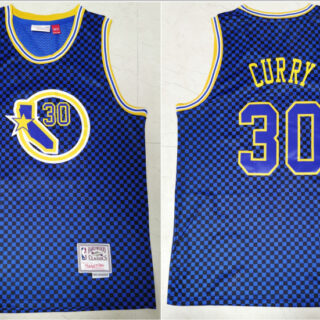 Warriors 30 Stephen Curry Blue Hardwood Classics Swingman Jersey