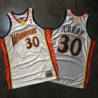 Warriors 30 Stephen Curry White 2009-10 Hardwood Classics Jersey