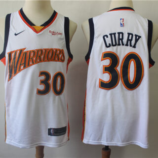 Warriors 30 Stephen Curry White Nike Swingman Jersey
