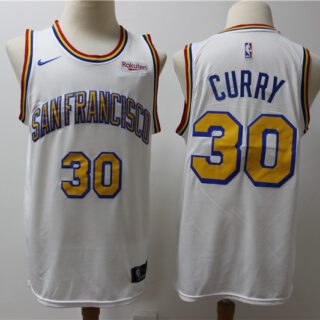 Warriors 30 Stephen Curry White Nike Swingman Jersey