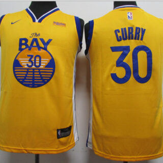 Warriors 30 Stephen Curry Yellow 2020 New Nike Swingman Jersey