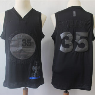 Warriors 35 Kevin Durant Black Nike Swingman MVP Jersey