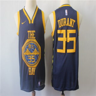 Warriors 35 Kevin Durant Navy 2018-19 City Edition Nike Swingman Jersey