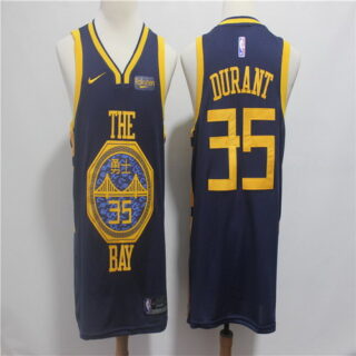 Warriors 35 Kevin Durant Navy 2018-19 City Edition Nike Swingman Jersey