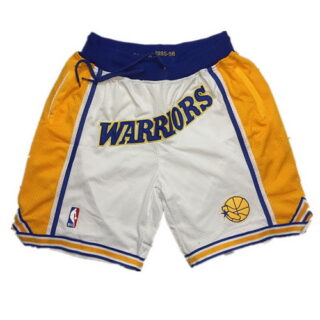 Warriors White 1995-96 White Just Don Throwback Shorts