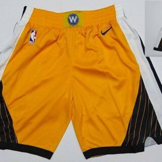Warriors Yellow Earned Edition Nike Swingman Shorts