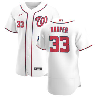 Washington Nationals #33 Ryne Harper Men's Nike White Home 2020 Authentic Player MLB Jersey