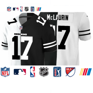 Washington Redskins #17 Terry McLaurin Men's Black V White Peace Split Nike Vapor Untouchable Limited NFL Jersey