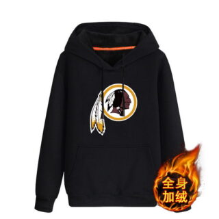 Washington Redskins Black Men's Winter Thicken NFL Pullover Hoodie