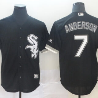 White Sox 10 Yoan Moncada Black Cool Base Jersey