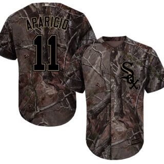 White Sox #11 Luis Aparicio Camo Realtree Collection Cool Base Stitched Youth Baseball Jersey