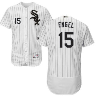 White Sox #15 Adam Engel White(Black Strip) Flexbase Authentic Collection Stitched Baseball Jerseys