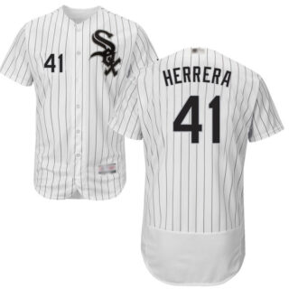 White Sox #41 Kelvin Herrera White(Black Strip) Flexbase Authentic Collection Stitched Baseball Jersey
