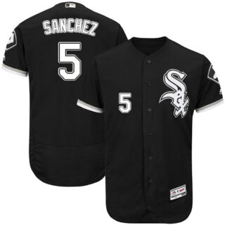 White Sox #5 Yolmer Sanchez Black Flexbase Authentic Collection Stitched Baseball Jerseys