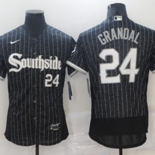 White Sox 24 Yasmani Grandal Black 2021 City Connect Flexbase Jersey