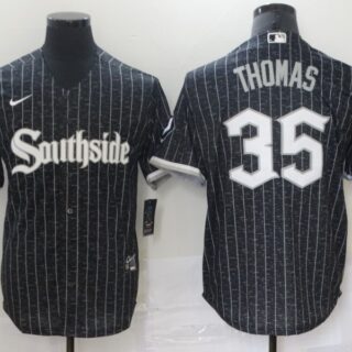 White Sox 35 Frank Thomas Black 2021 City Connect Cool Base Jersey