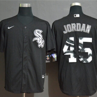 White Sox 45 Michael Jordan Black 2020 Nike Cool Base Fashion Jersey