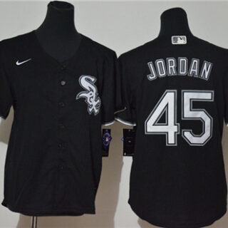 White Sox 45 Michael Jordan Black Youth 2020 Nike Cool Base Jersey