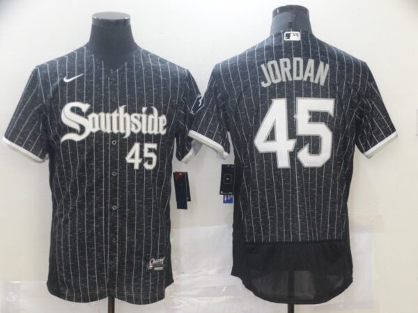 White Sox 45 Michael Jordan Nike Black 2021 City Connect Flexbase Jersey