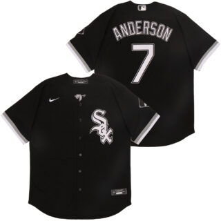 White Sox 7 Tim Anderson Black 2020 Nike Cool Base Jersey