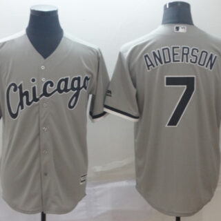 White Sox 7 Tim Anderson Gray Cool Base Jersey