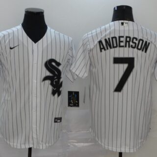White Sox 7 Tim Anderson White 2020 Nike Cool Base Jersey