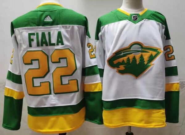 Wild 22 Kevin Fiala White 2020-21 Reverse Retro Adidas Jersey