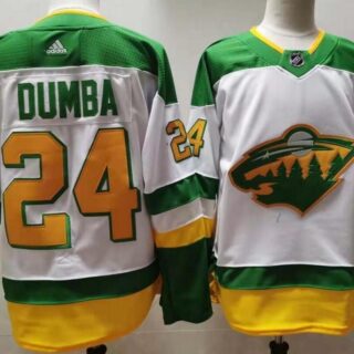Wild 24 Matt Dumba White 2020-21 Reverse Retro Adidas Jersey