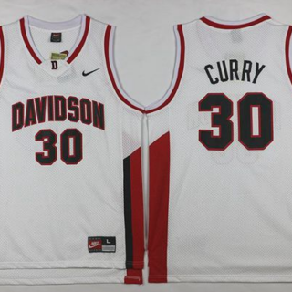 Wildcats #30 Stephen Curry White Basketball Stitched Jersey