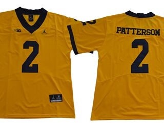 Wolverines #2 Shea Patterson Gold Jordan Brand Limited Stitched NCAA Jersey