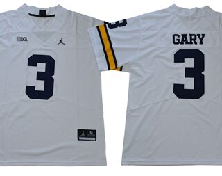 Wolverines #3 Rashan Gary White Jordan Brand Limited Stitched NCAA Jersey$49.00$22.50