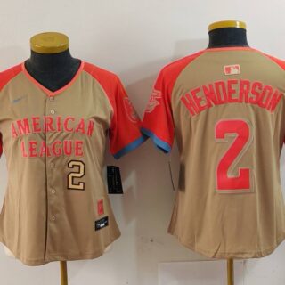 Women's American League #2 Gunnar Henderson Cream 2024 All-Star Limited Stitched Baseball Jersey(Run Small)