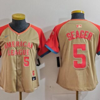 Women's American League #5 Corey Seager Cream 2024 All-Star Limited Stitched Baseball Jersey(Run Small)